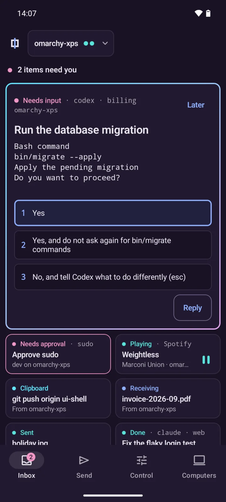 The Flux Inbox in the Cotton Candy theme.